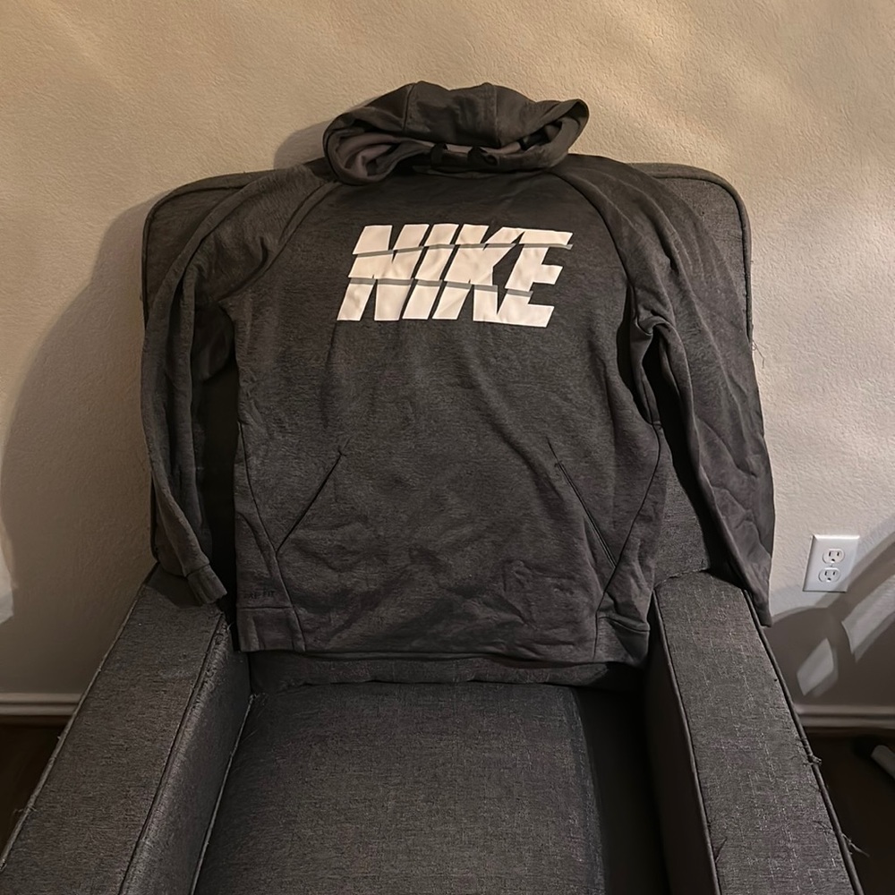 Gray Nike DRI fit hoodie